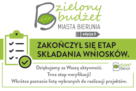 Trwa weryfikacja wniosków w Zielonym Budżecie Miasta Bierunia!